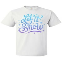 Inktastična zima neka se snežna slova u plavoj majici s snegama