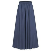 Fendneće žene ljetne noge hlače elastične struke čvrste pantalone prozračne ležerne turističke pantalone plava 5xl