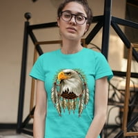 TEE Hunt ćelav Eagle Dreamcatcher majica Autohnous Inverian American Heritage Ženska majica Tee, svijetloplava,