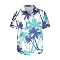 Muške velike i visoke prugaste košulje casual majica kratkih rukava niz havajske majice na vrhu ljetne