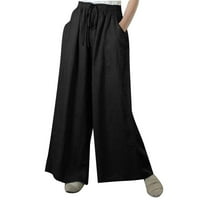 Tawop ženska modna ljetna čvrstog casual džepa elastična struka duge hlače lubanje padžama hlače uskrsne