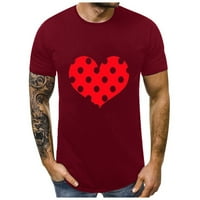 FESFESFES Bluza s kratkim rukavima za muškarce Parove Lover Valentinovo Dan kratkih rukava Love Pismo
