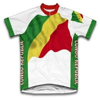 Kongo Republika zastava Kratki rukav biciklistički dres za žene - Veličina XL