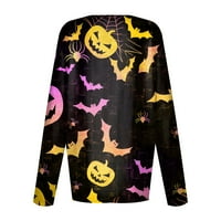 Umitay dame vrhovi i bluze Ženska casual moda Halloween Print Dugi rukav O-vrat Pulover Top Bluza