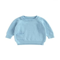 Duks za bebe, dugih rukava Crew Crt Solinska zima topli plemen pulover džemper za dojenčad za djevojke