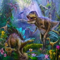 Dino Jungle Poster Print by Jan Patrick