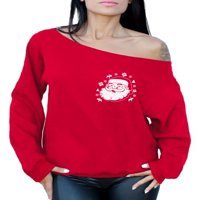 Neugodne stilove džep sa ramena Dukserica Santa Patch ružni božićni džemper prevelizirao ženska baggy