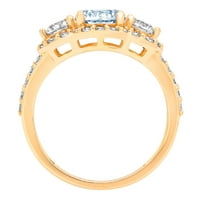 2.16ct okrugli rez plavi simulirani dijamant 14k žuti zlatni godišnjički angažman kamena prstena veličine