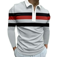 Muške polo majice Polo Splice Color Print majica Okrenite navratnik dugih rukava majica Majica Male Casual Jesen XXL