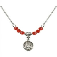 Rodijumska ogrlica s crvenim srpnim mjesecom rođenja Kamene perle i Gospe od utjecajnog šarma