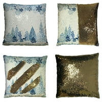 Prekrasan plavi uzorak zimski šumski jastuk za šumski jastuk