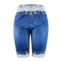 Pgeraug pantalone za ženske kratke hlače joga bicikl Workout Capris kompresijske kratke hlače na tajicama sklizne hlače, plavi xl
