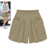 Floleo ženske kratke hlače Ljeto Žene plus veličine Čvrsto labave vruće hlače džepove Lady ljetne kratke