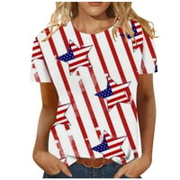 Američka košulja za zastavu Žene 4. srpnja Košulje Patriotske vrhove Ležerne grafičke majice Vrh Ispis