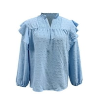 Akiihool žene vrhovi bluze za žene modne, ležerne tipke s dugim rukavima niz majice
