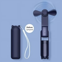 Prijenosni ručni ventilator koji se radi, USB punjivi mini džepni ventilator, 1500mAh mali ručni ventilator sa bankom za napajanje, sklopivi lični ventilator za putovanja na otvorenom - plava