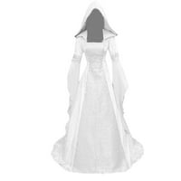 Ženska haljina s dugim rukavima Cosplay party haljina bijela, xxxxxl