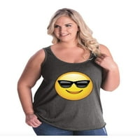 MMF - Ženska tenka plus veličine, do veličine - Emoji sa sunčanim naočalama