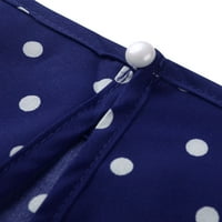Haljina za obrezivanje pepuma haljina bez rukava za žene za žene Regularna fit polka točka haljina ruffle