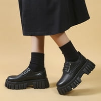 Ženske modne guste potplatne cipele za čipke pumpe kožne britanske casual cipele