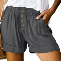 Summer Boja Ljetne kratke hlače za žene High Rise Plažni kratke hlače Elastični struk Bermuda kratke