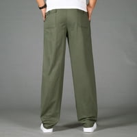 Baccoc Cargo Hlače za muškarce muške hlače Muške labave pamučne plus džep čipke udružene hlače elastične