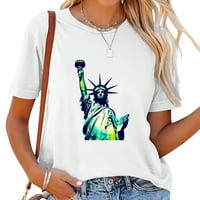 Kip Liberty Crtani stil New York City Grafički ženski tee - udoban i moderan za ljetno zabavno Us.