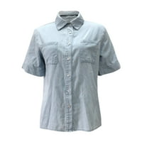 Majice Aaiaymet ženske majice Ženska opuštena-fit skroopneck skroopneck za ljuljanje, nebesko plavo l