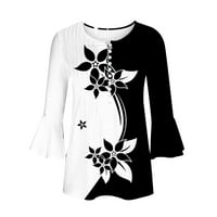 Bluze za žene dame vrhovi cvjetni ispis V-izrez s kratkim rukavima majice 2xl