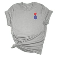 Trenz košulja Ženska uspravna američka grafička majica Ananas s kratkim rukavima, Atletski Heather-2xl