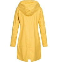 Zippe jakna kaput Ženski vodootporni kapuljač kapuljača s vitrootporna kišna jakna dugački ženski kaput dug ženski kaput žuti xxl
