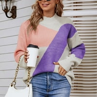 Aoochasliy Womens Dukseri za uklanjanje pulover kardigan u boji koji odgovara dugim rukavima okrugli