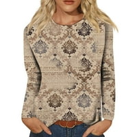 Dame Ljetni vrhovi i bluze Ženski vrhovi dugih rukava Grafički print casual top vrhovi padajući pulover
