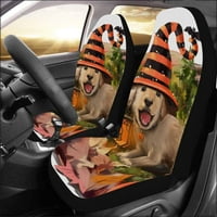 Set autohtove autosjedalica Halloween Wizard Hat Dog Universal Auto Prednja sjedala Zaštitni za auto, suv limuzina, kamion