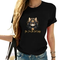 Da, ja sam ljubavnik mačke dame mačja grafički tiskani ženski standardni majica kratkih rukava - udoban