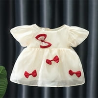 GENUISKIDS Baby Girls Ljetna haljina 3T Dojenčad Djevojka Puff rukava Bowknot Princess A-line haljina