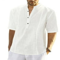 Wybzd muške košulje Henley Henley s kratkim rukavima hipi casual plaže T majice Ljetne čvrste majice