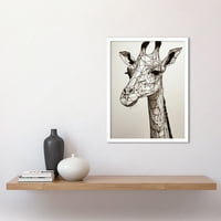 Giraffe glava poligon crtež za crtanje ilustracije Art Print Framed zidni dekor postera