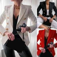 Cleariance Duge Blazer jakne za žene Casual Solid Boja dugih rukava Otvoreni prednji radni ured Blazers