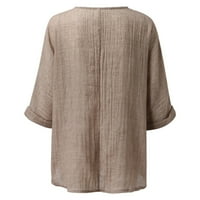 LisingTool majice s dugim rukavima za žene Dame Ljeto V izrez Pulover kratkih rukava Labava bluza Ležerne