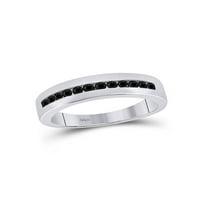 10kt bijelo zlato Muške okrugle crne boje poboljšani dijamantski vjenčani prsten za vjenčanje CTTW