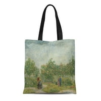 Platno torba Post Garden u Montmartre ljubitelji impresionistički impresionizam Fine poznate torba za višekratnu upotrebu Trgovine namirnicama