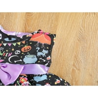 Calsunbaby Halloween Haljina za djevojke Dječje rukavice bez rukava ruga Horror Dress haljina s lukom