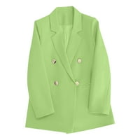 Elegantne blužerske jakne za žensko čišćenje, dame dvostruko grudi otvoreni prednji blazer Business Office formalno odijelo od jakne od čvrstog blejzara ženski elegantni radni kaput pada modna odjeća