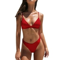Vbnergoie Women dva bikinija set Solid podstavljeni push up kupaći kupaći kostimi za kupaće kostimi