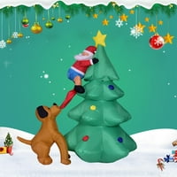 Božićni pokloni na čišćenju Suwwhwea Božićno drvce i Santa Claus Blow Up Apartman s dvorištem sa bojom LED svjetla Xmas Holiday Party Home Zatvoreni vrtni vrt Božićni ukrasi na klirensu