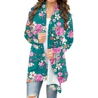 A azrijski pomerni dan danas, ženska modna floralna štampana cvjetna karikanska jakna s dugim rukavima