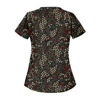 Ljetne vruće košulje za žene Ženska modna cvijeta tiskala je radna odjeća s kratkom rukavom s dvostrukim
