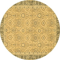 Ahgly Company u zatvorenom okruglu okruglim orijentalnim smeđim tradicionalnim prostirkama područja, 3 'runda