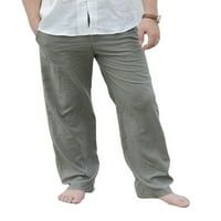 Muški džepovi pantalone ugrađene joge hlače elastična struka lagana ljetna salonska salana